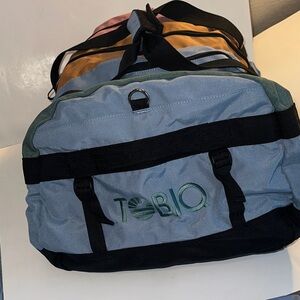 Tobi Blue and Green Men's Duffel Bag 60L